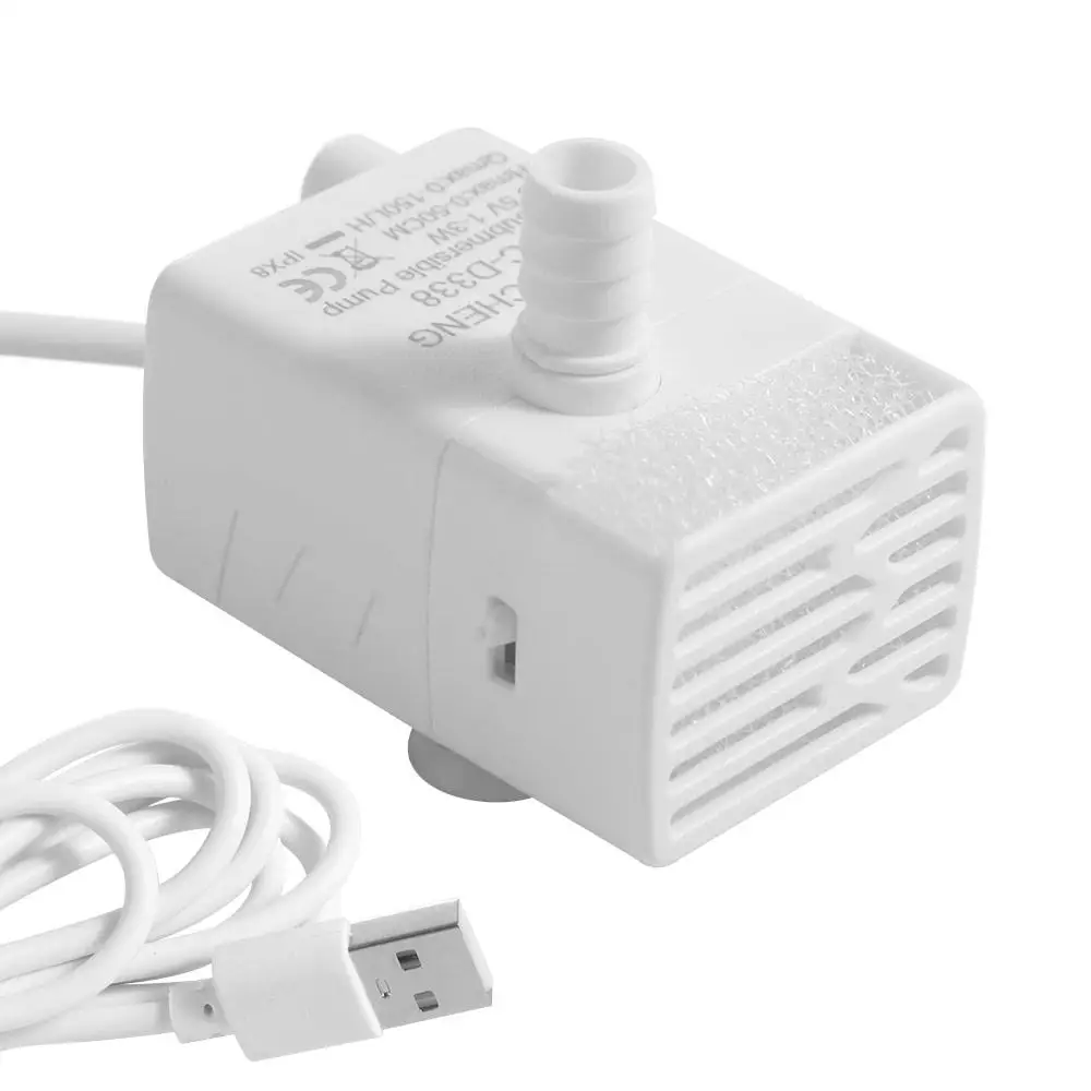 فائقة الهدوء الحيوانات الأليفة مضخة توزيع مياه 3 أكواب شفط 5 فولت مضخة غاطسة صغيرة تصفية مقاومة للصدمات استبدال مضخة نافورة المياه #1