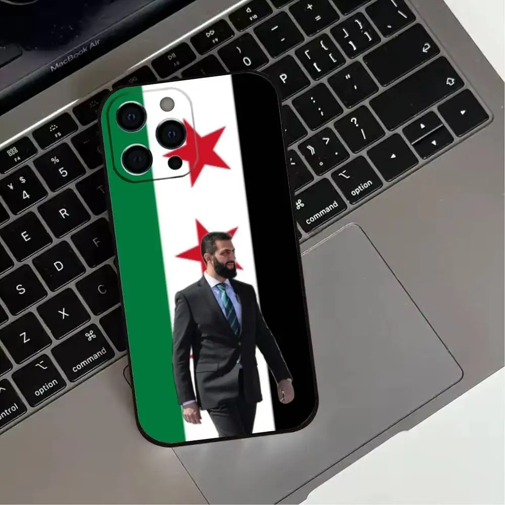حافظة هاتف A-Ahmed al-sharaa S-Syrian FlagS لهاتف iPhone 17,16,15,14,13,12,11 Plus,Pro Max,XS,غطاء أسود من السيليكون الناعم