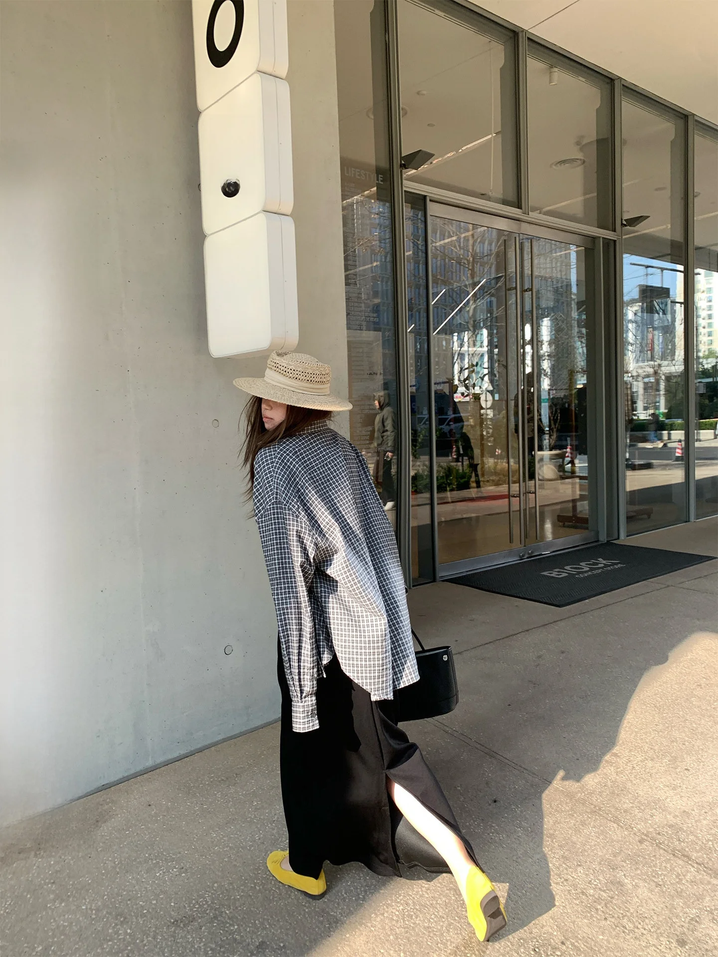 

RereOstrichac Pure Cotton Plaid irt Casual Loose Fit Midi Length Lazy Sle Commute irt Women's Spring Faion Ladies' irt