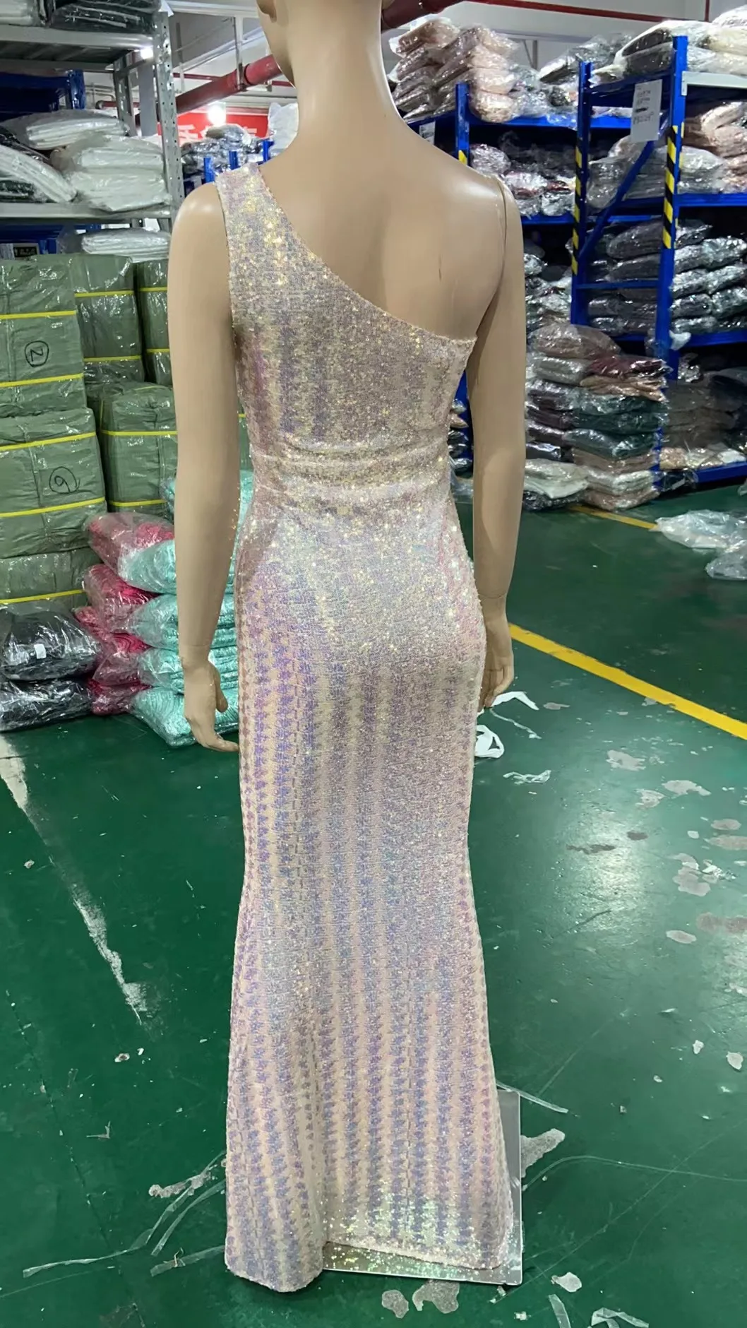 White Sequin Chic And Elegant Woman Dress For New Year 2022 Asymmetric Mermaid Weddings Events Floor Bridal Evening Prom Dress