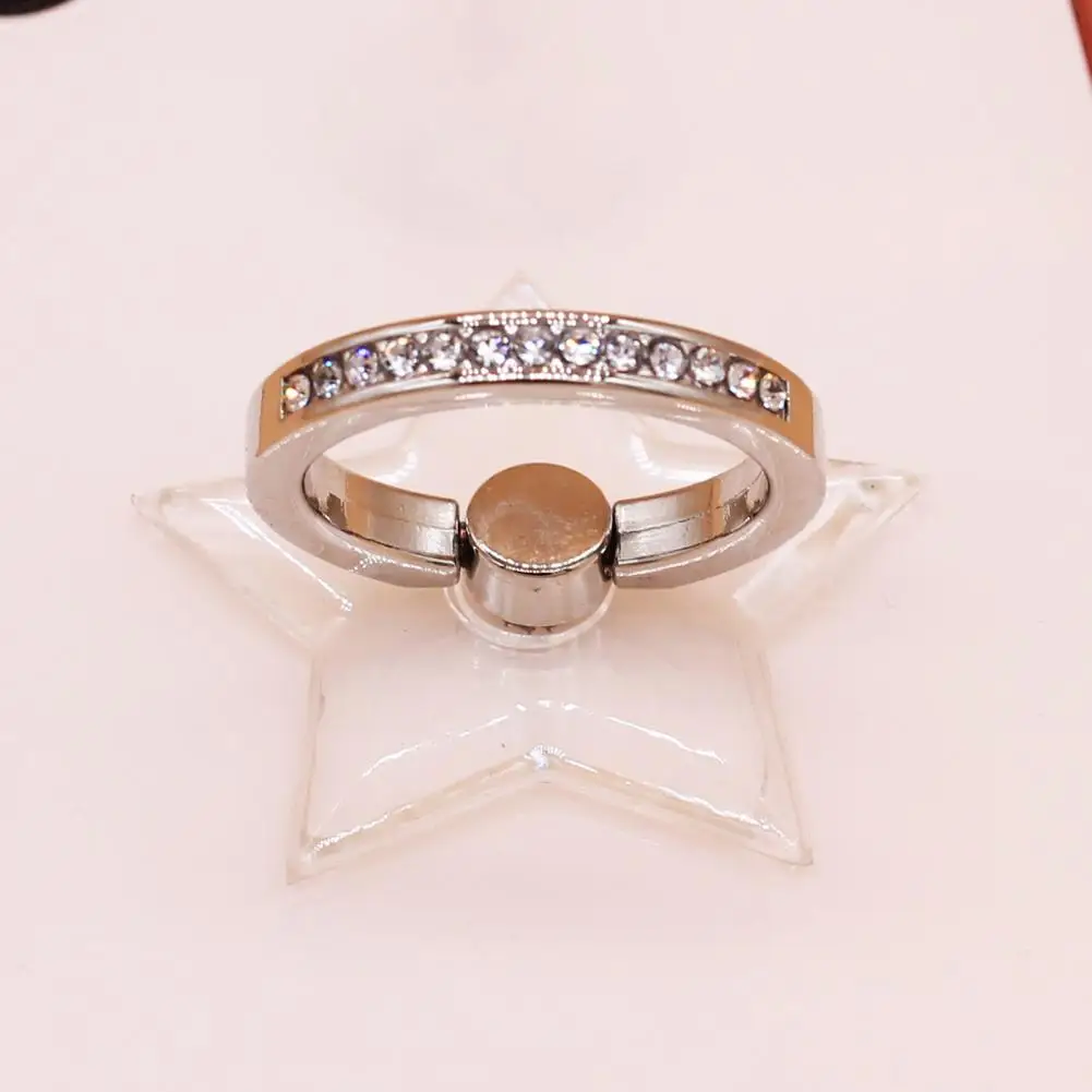 Finger Ring Phone Holder  Useful Rhinestone Finger Ring Mobile Phone Holder Socket  Universal Finger Ring Phone Rack