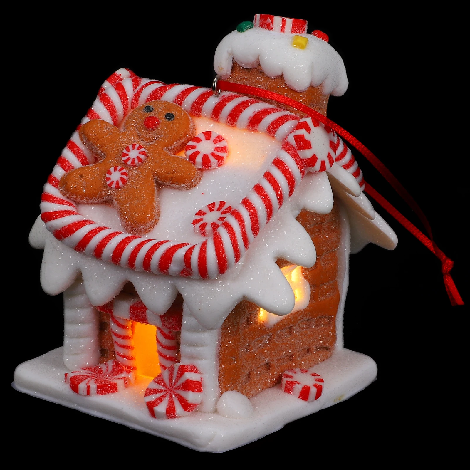 

1pcs Glowing Gingerbread Clay Christmas Hanging Ornaments Christmas Hanging Decors Led Light Tree Decor Mini Festive Craft