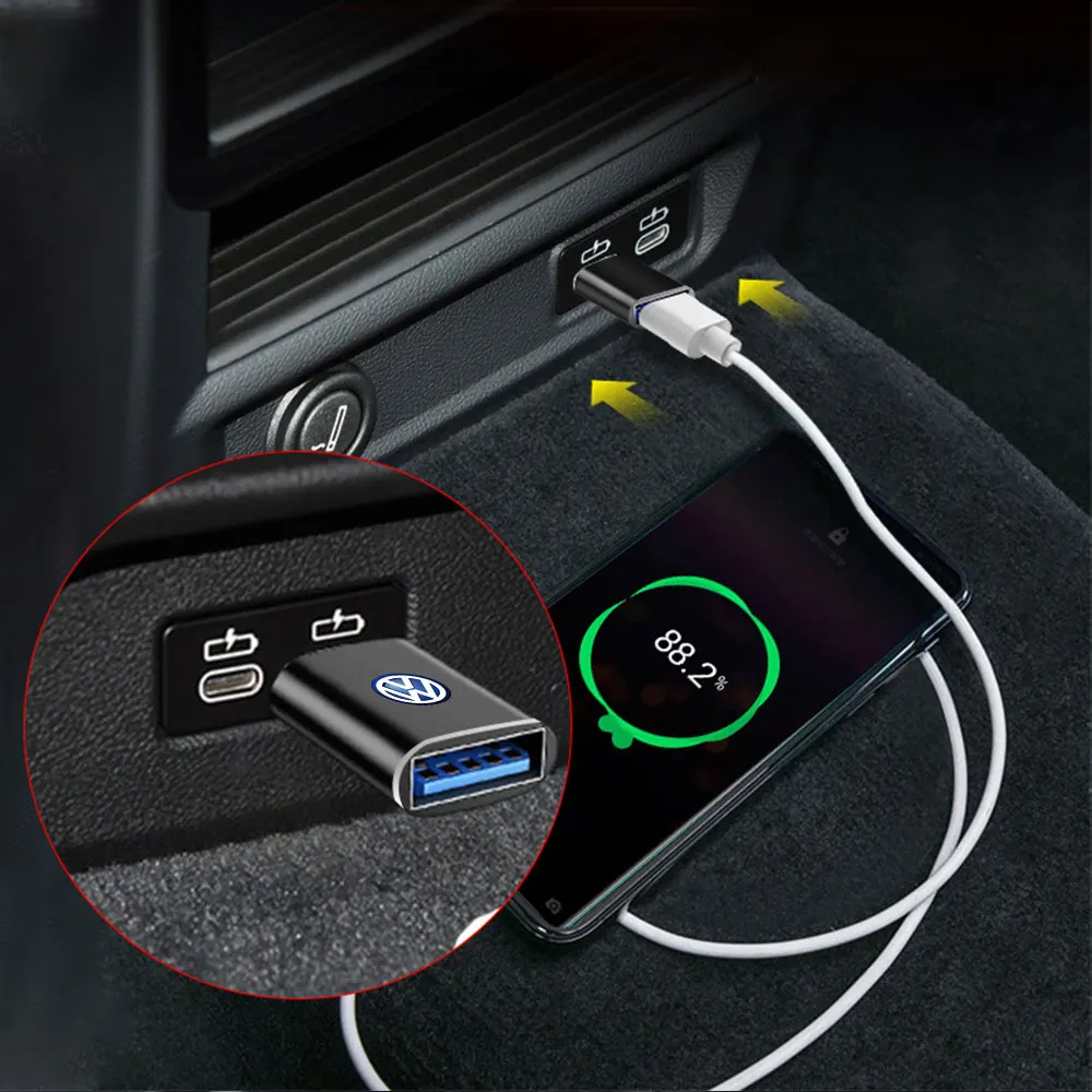 1pcs USB Data Transfer Adapter Converter Car Macbook Laptops Card Reader For Volkswagen VW Rline Caddy Beetle CC Tiguan Golf 4 5