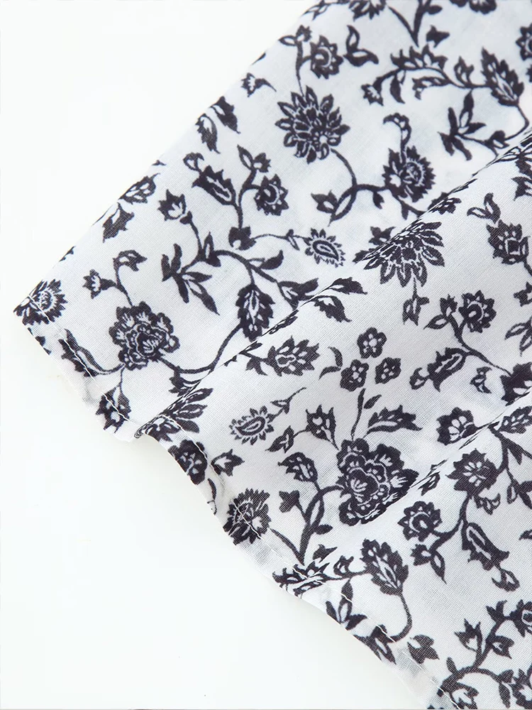 Camicia a maniche lunghe con stampa di posizionamento floreale, temperamento versatile, nuova moda da donna in stile europeo