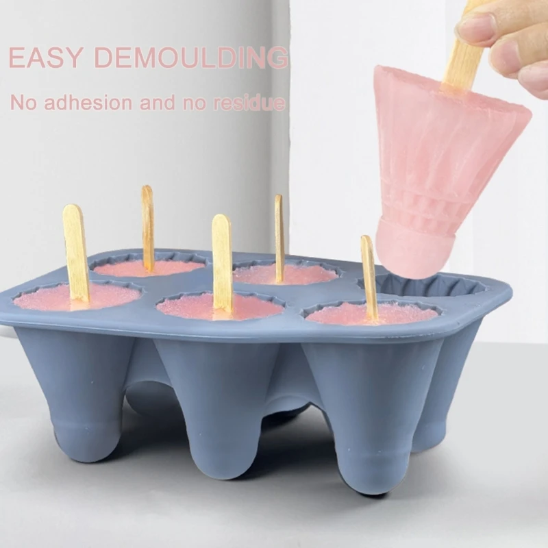 Popsicle molds Badminton Shape Popsicle Molds Silicone BPA Free Ice Pop Easy Release Popsicle Mold 6 sticks Ice Pop Mold