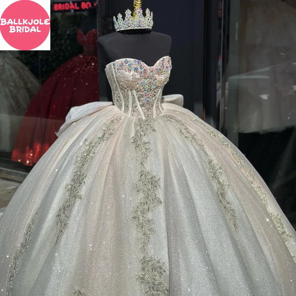 Quinceanera الكرة ثوب قبالة الكتف الحبيب تول زين الدانتيل الزهور 15th فستان عيد ميلاد