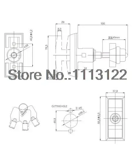 T Handle Vending machine locks 7 Pins Tubular Key Snack vending machine Lock Big Game Machine Lock with Quick mounting nut 1 PC