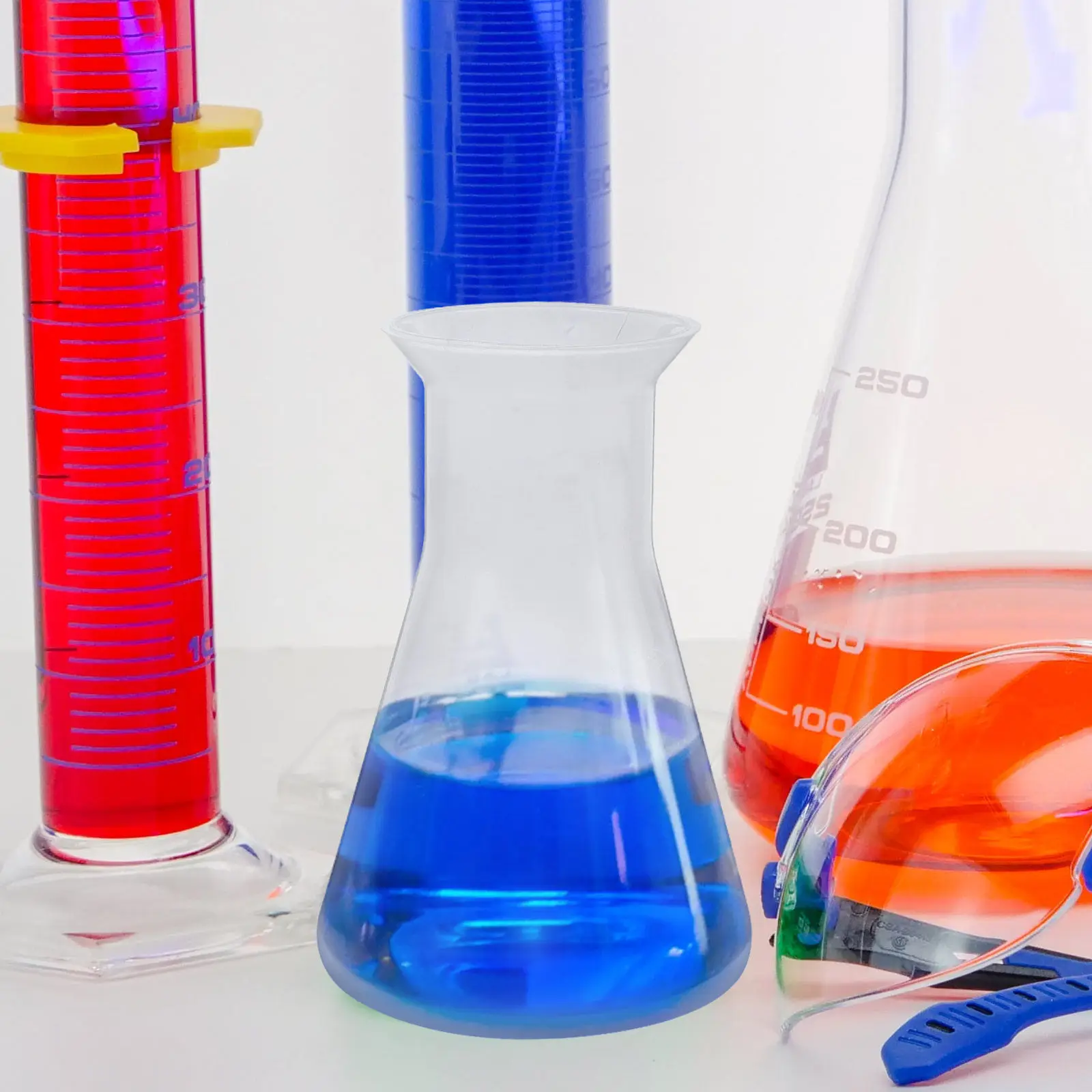 

Набор из 6 лабораторных колб Эрленмейера, пластиковые конические бутыли 100 мл с градуировкой, с узким горлышком, для химических и научных лабораторий