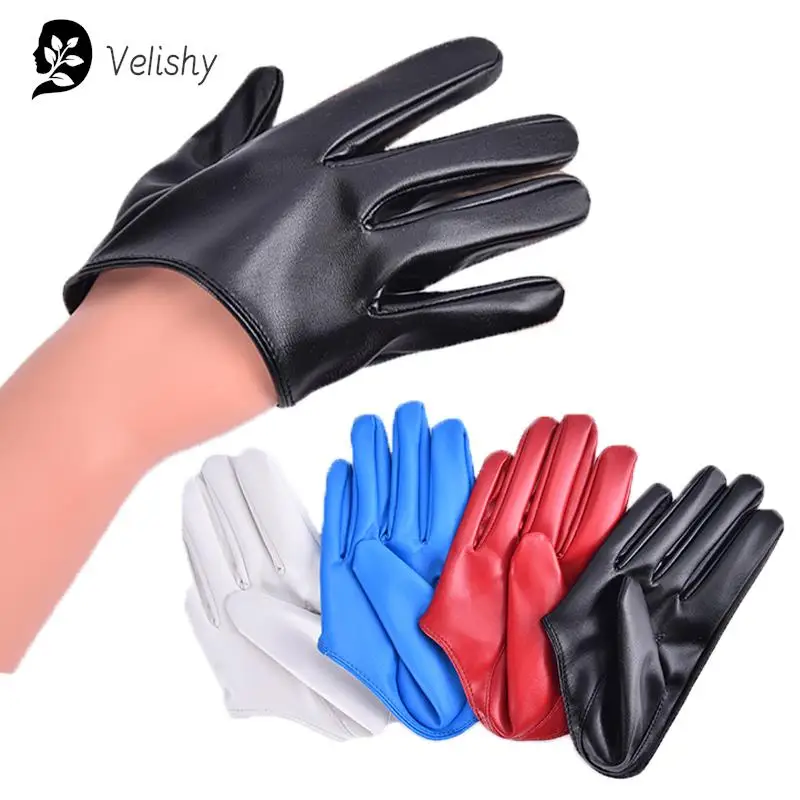 New Design Sexy Leather Gloves for Women Half Palm PU Leather Gloves Party Show