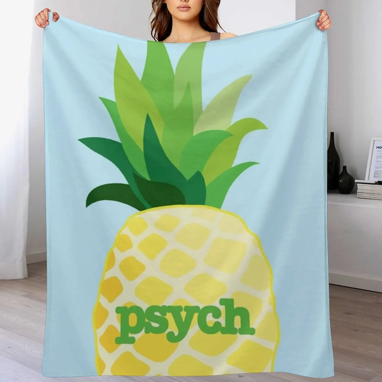 Psych TV- Pineapple Throw Blanket Warm Flannel Blanket for Couch Chair Bedroom
