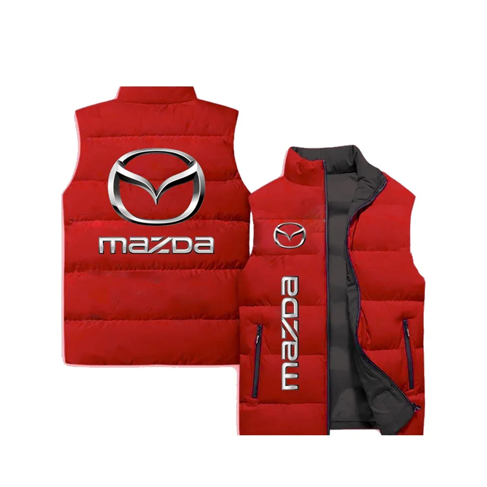 New Men\'s Outdoor Sports Jacket Men\'s Sleeveless Vest Mazda Pattern 3D Digital Printing Men\'s Casual Motorcycle Cotton Vest 8XL