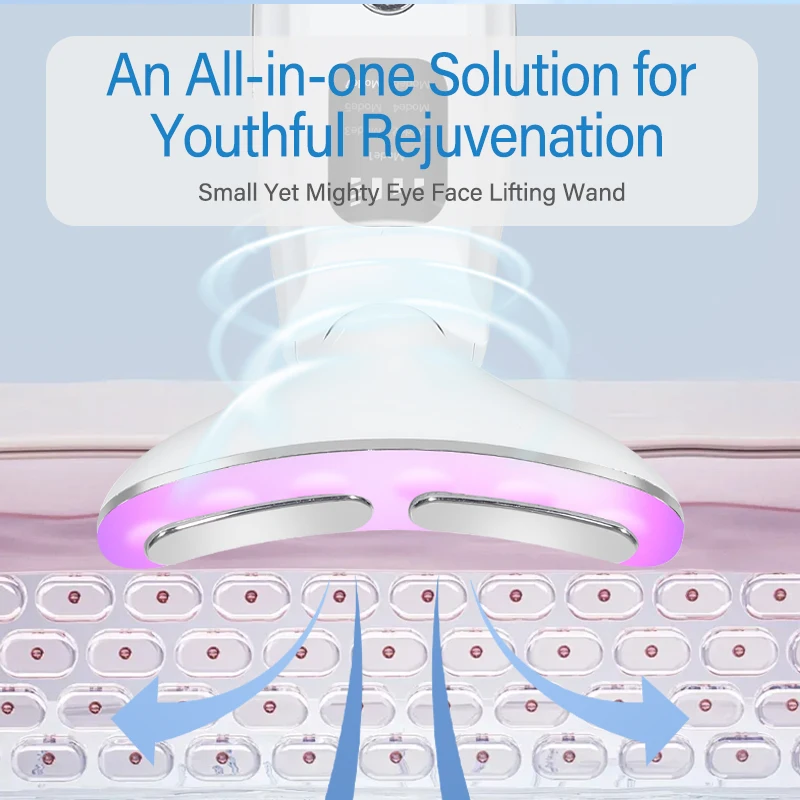 Urządzenie kosmetyczne EMS z mikroprądami do pielęgnacji szyi i twarzy, 7-kolorowy masażer do twarzy dla intensywniej pielęgnacji twarzy, szyi i ramion z funkcją wibracji.