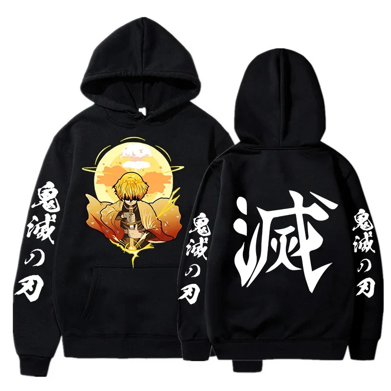 Japanese Anime Demon Slayer Tanjirou Kamado Sweatshirt Nezuko Rengoku Korean Style Hoodies Kimetsu No Yaiba Cartoon Streetwear