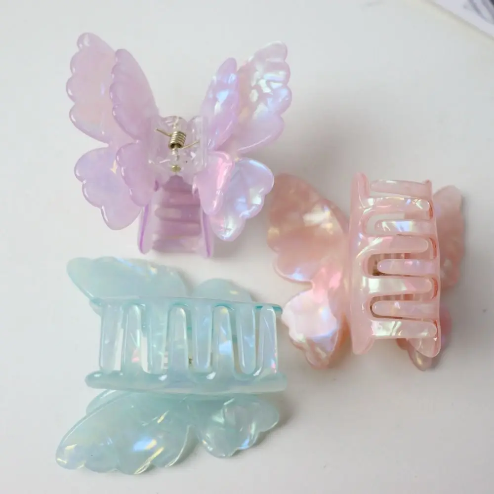 Creative Acetic Acid Acetate Butterfly Hair Claw Elf Animals Butterfly Hair Clip Colorful Grab Clip Large Shark Clip Daily