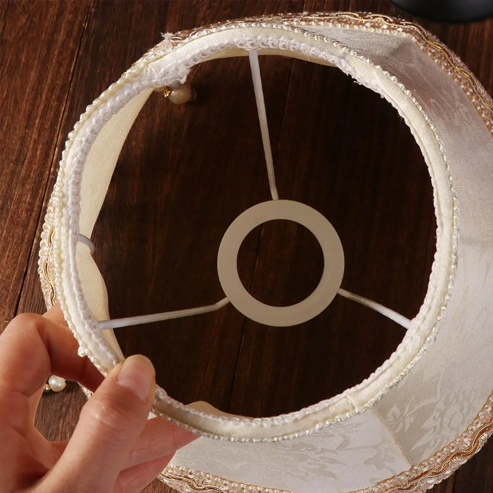 テーブル寝室装飾e27テーブルランプシェード25cmパールタッセルウォールランプカバークロスレトロフロアランプダストカバー寝室壁掛け