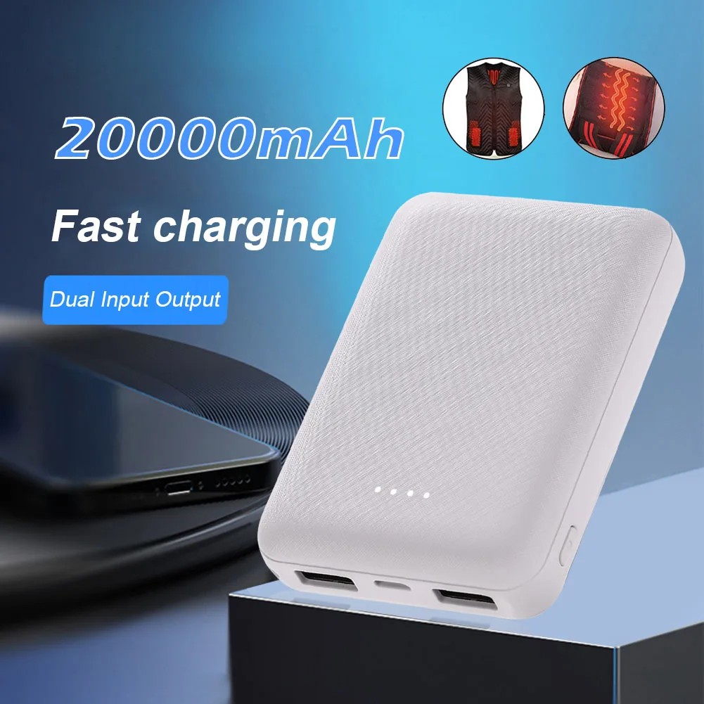 

20000mAh Power Bank Vest Jacket Heated Charger External Battery winter Heating Scarf Socks Portable Electric Heating Equipment