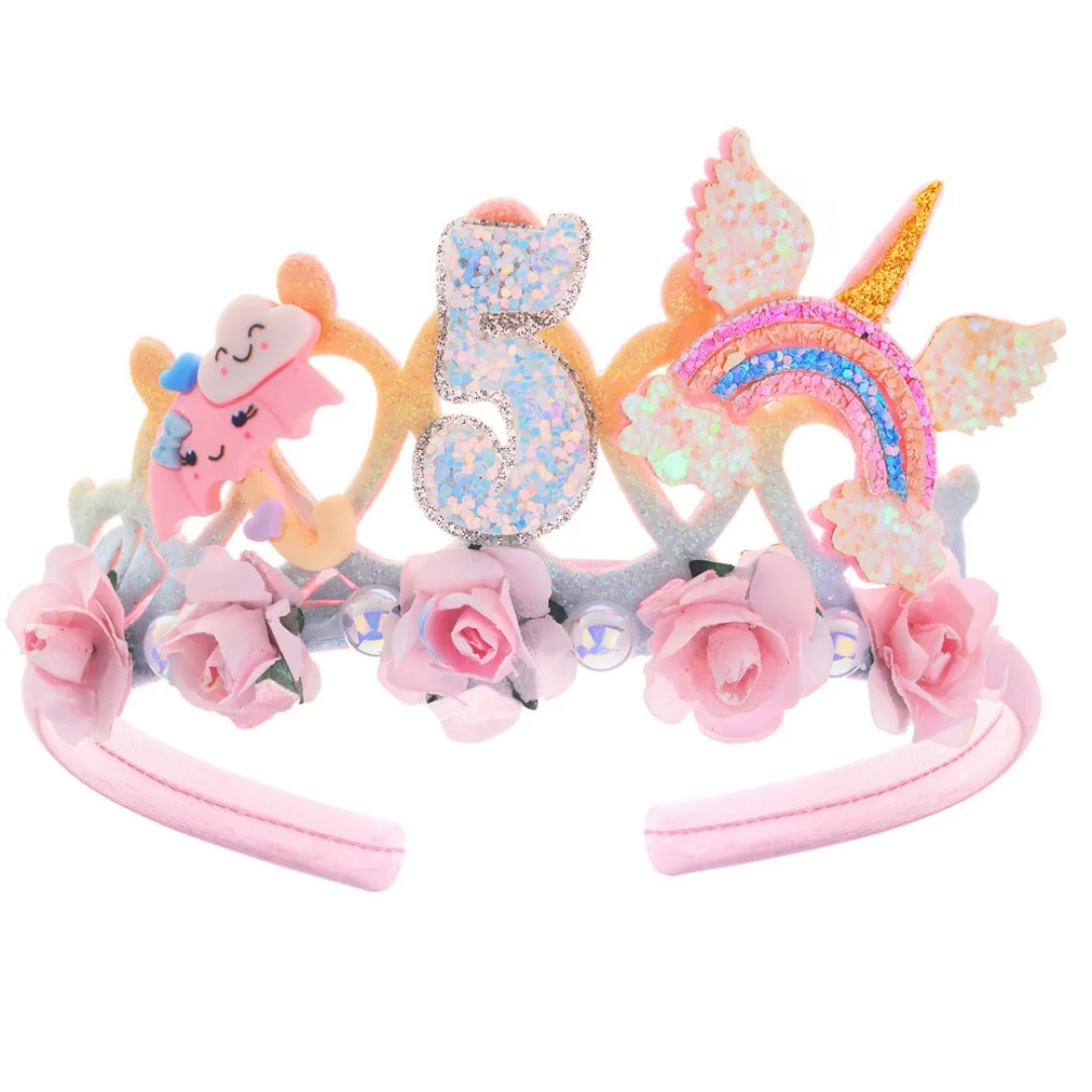 

Girl Headband Kids Candy Color Sparkle Sequins Unicorn Braid Children Christmas Rainbow Hair Accessories Baby Birthday Hair Band