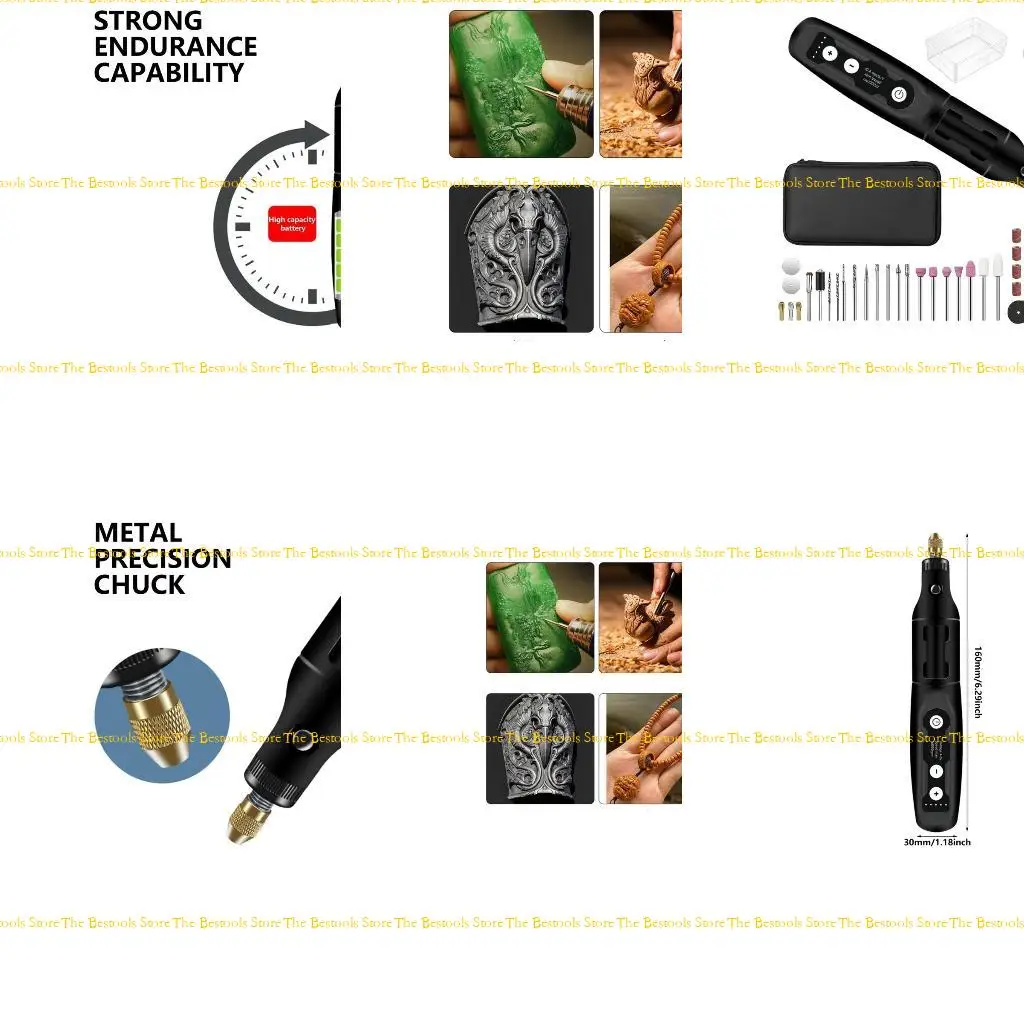 

12PF Cordless Drill Electric Grinder 3.7V 16000rpm Rotary Tool 5 Speed Control Carving Pen For Milling Engraving Tool
