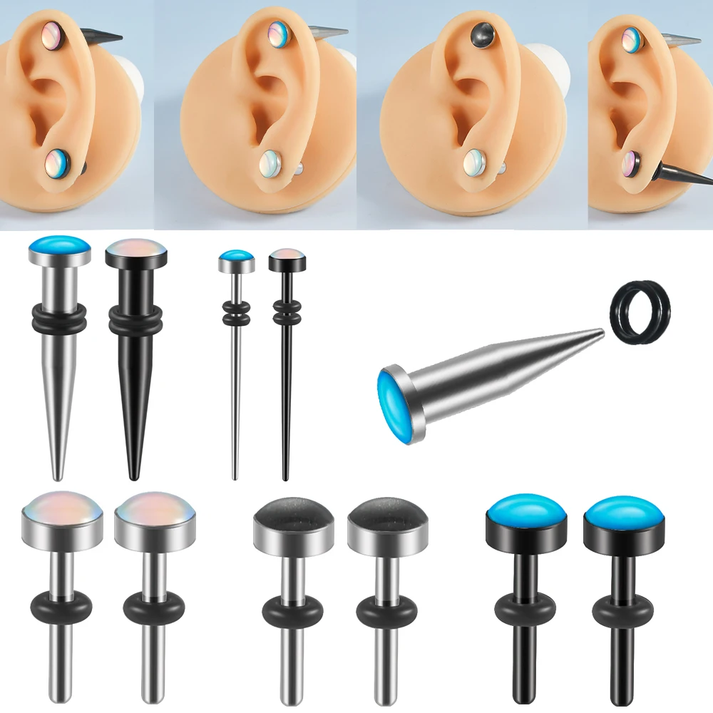 1PC Steel Flash Film Ear Gauges Plugs Tunnels Earring Piercing Tool Flesh Taper Implant Expander Stretching Set Body Jewelry