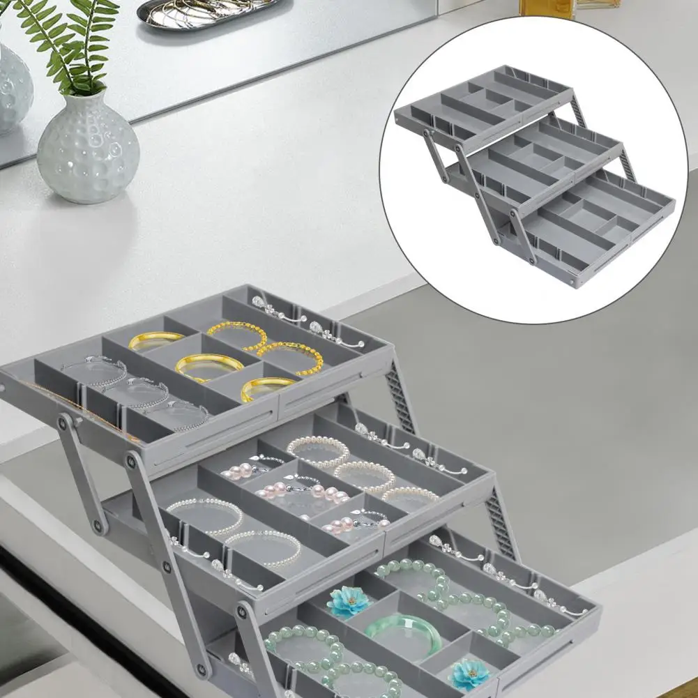 

Storage Box Organizer Adjustable Drawer Dividers Foldable Multi-compartment Jewelry Storage Box with Adjustable for Tools