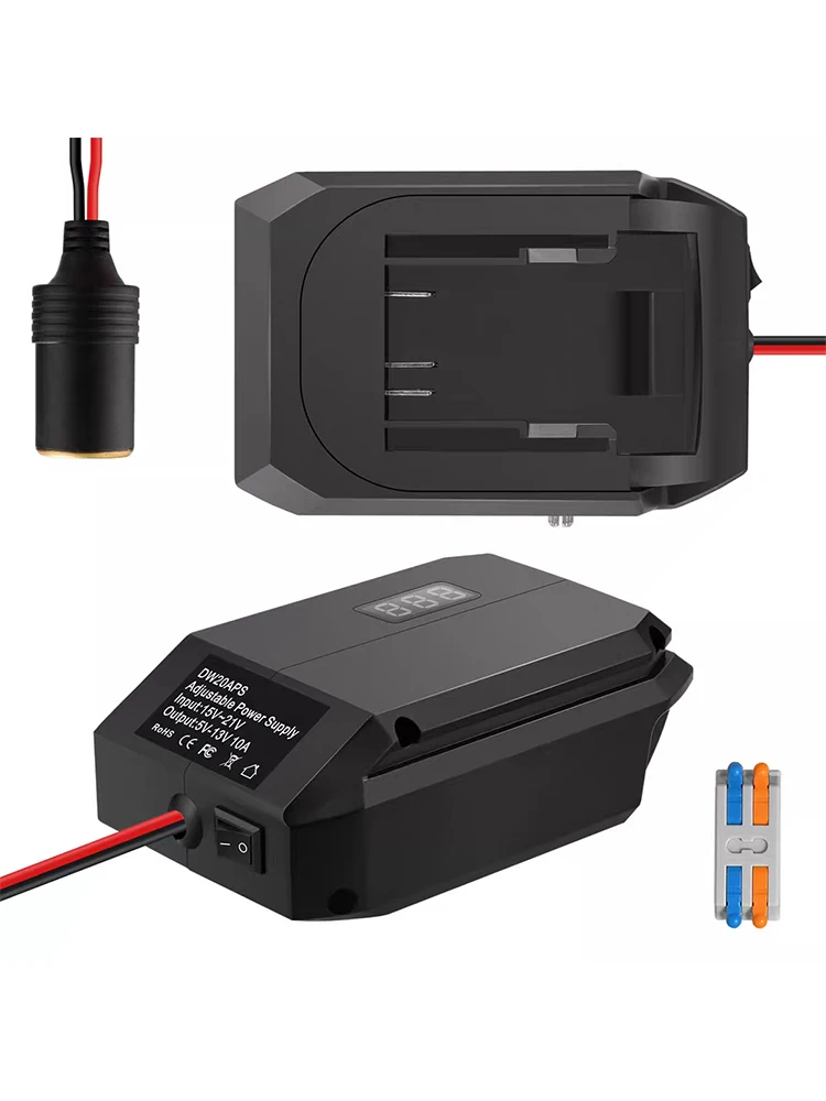 

For Makita/Dewalt/Milwaukee/Bosch 18V to 12V Step Down Converter Cigarette Lighter Adapter Power Wheel Adapter Car Refrigerator