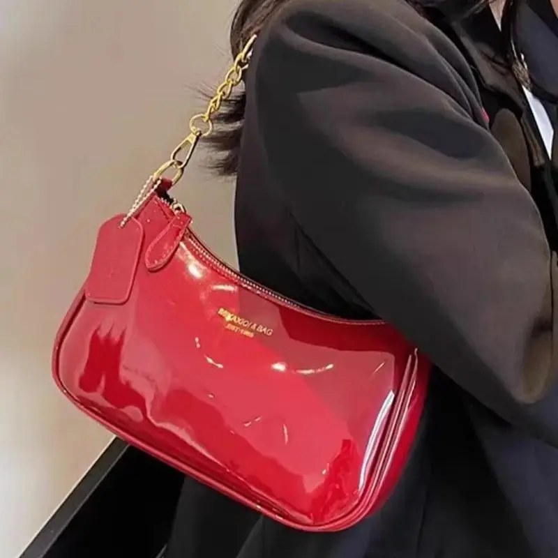 

Advanced Crossbody Bag Glossy PU Texture Single Shoulder Bag Solid Color Versatile Casual Bag Women's Small Square Bag 2025