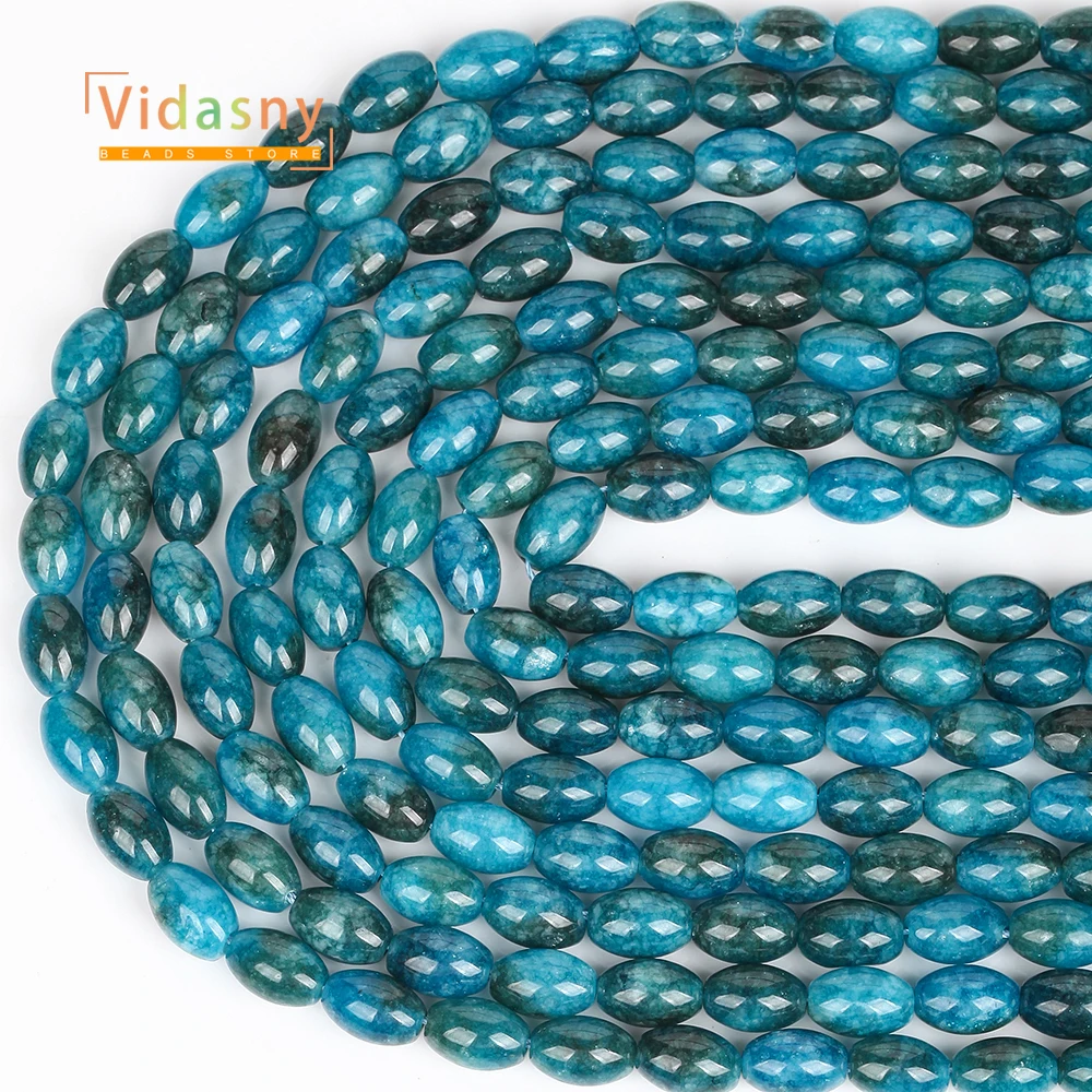 8x12mm Natursteine Apatit Chalcedon Reiskornform Lose Perlen für Schmuckherstellung Passend für DIY Armbänder Halsketten Zubehör – Detail 5