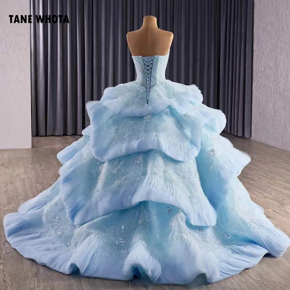 Вечернее роскошное платье без бретелек без рукавов со шнуровкой сзади, расшитое кристаллами и бисером, синие длинные платья с блестками для особых случаев