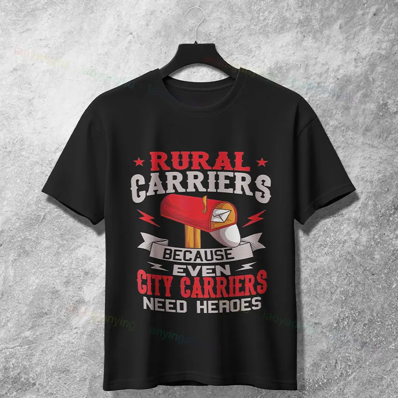 مضحك "لا يجب أن تكون مجنونًا في العمل في مكتب البريد" شعار الجرافيك تي شيرت القطن الخالص قصيرة الأكمام الفكاهة نمط التي شيرت