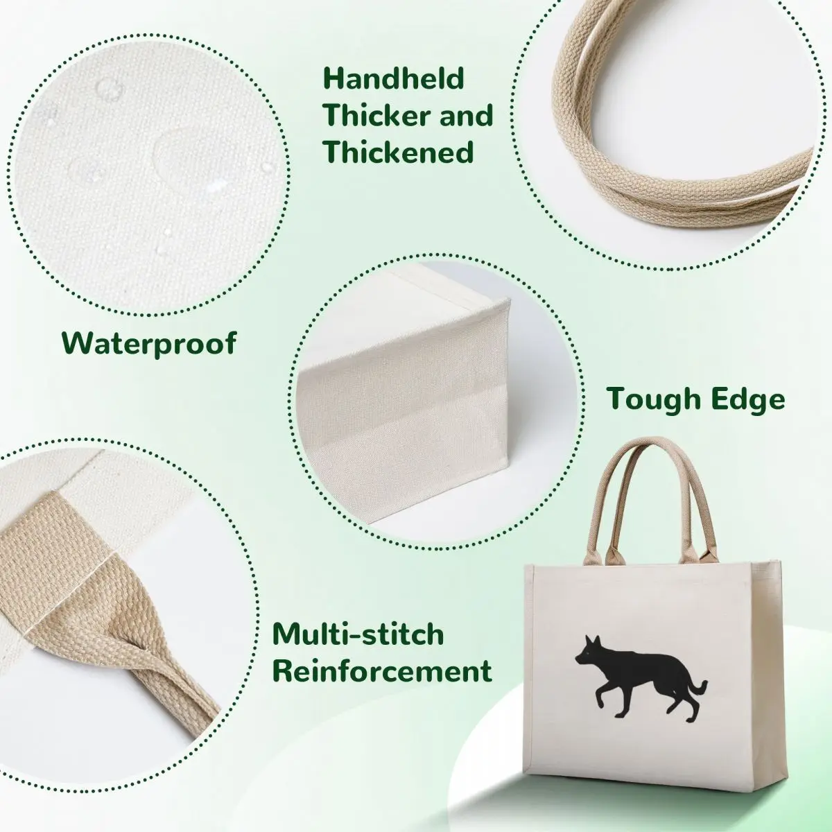 Australian Kelpie - Black - Herding Tote Bag cloth bag woman Candy bags reusable shopping bag Woman shopper