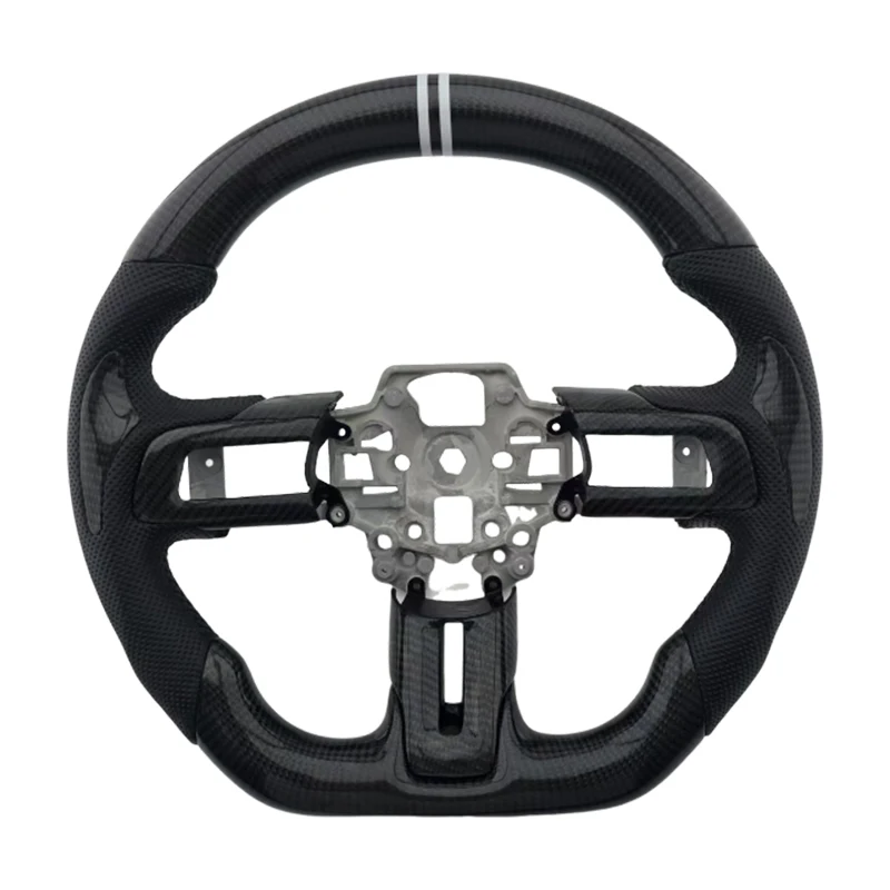 

Горячий новый продукт, перфорированное кожаное колесо из углеродного волокна для рулевого колеса автомобиля Ford Mustang