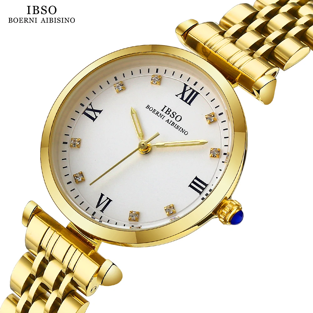 IBSO 2023 New Simple Design Women Quartz Watches Stainless Steel Strap Luminous 3ATM Waterproof  Hot Selling Watch Ladies #3662