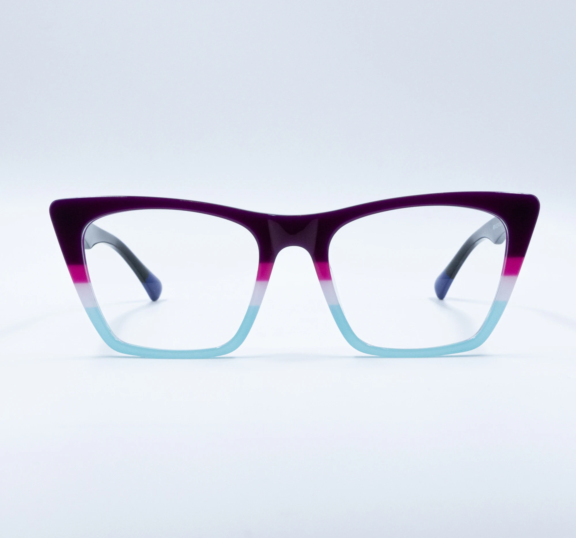 

Women's acetate frames square frame tri-colour unisex colour clash design optical myopia frames wooeye designer model