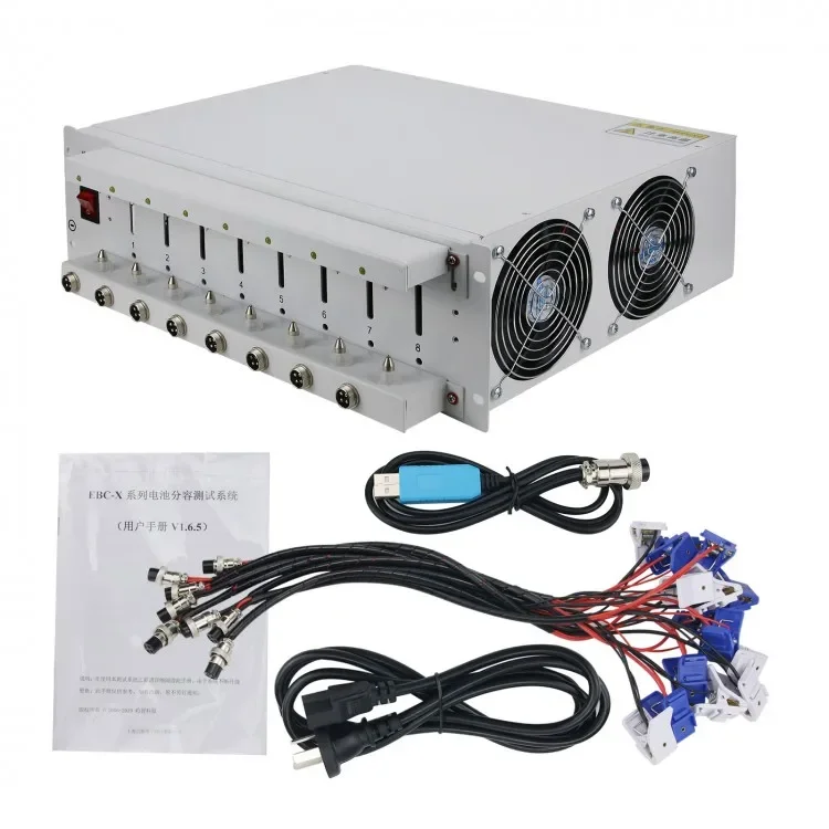 

Channels 18650 Battery Capacity Tester with Battery Holder Charge & Discharge 10A Aging Test