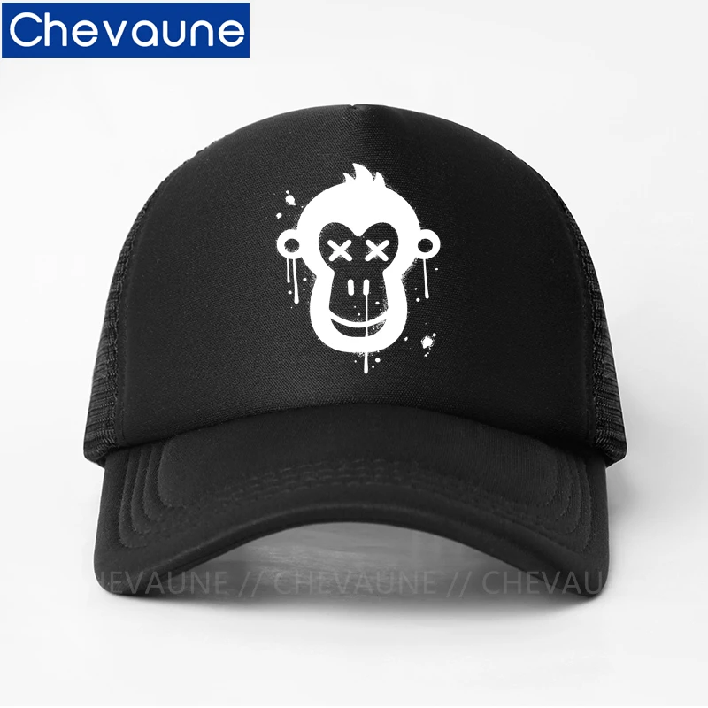 CHEVAUNE Fashion Summer New Men's And Women's Baseball Caps Funny Animal Monkey Truck Driver Hat Creative Gifts Sun Protection