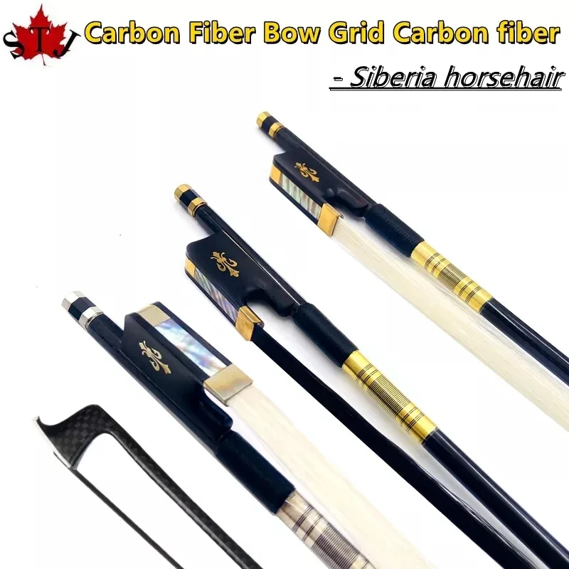 AAA Grade Horsehair Carbon Fiber Grid Viola Bow Carbon Fiber Stick Natural