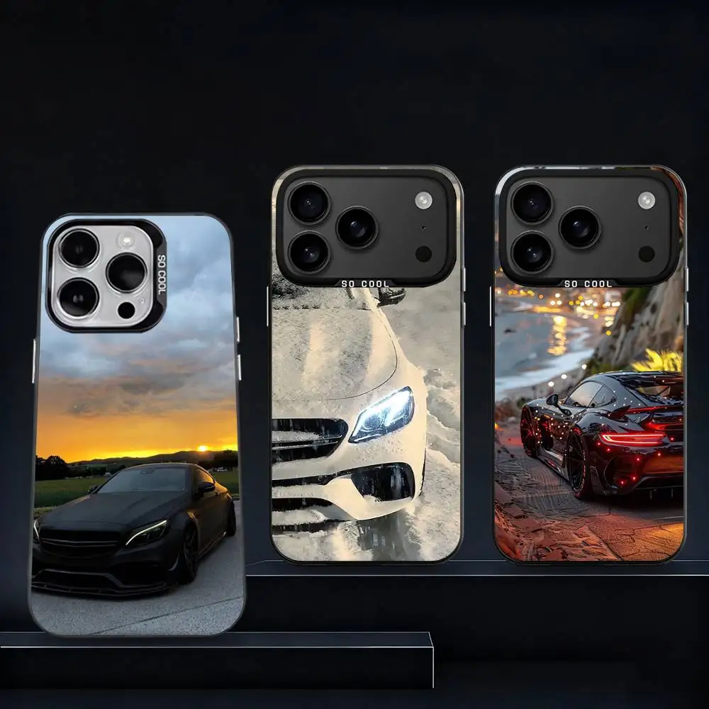 

Black and White M-Mercedess Phone Case For iPhone 11,12,13,14,15,16,17,Pro,Max,Plus,E,Air,Mini IMD Matte Black