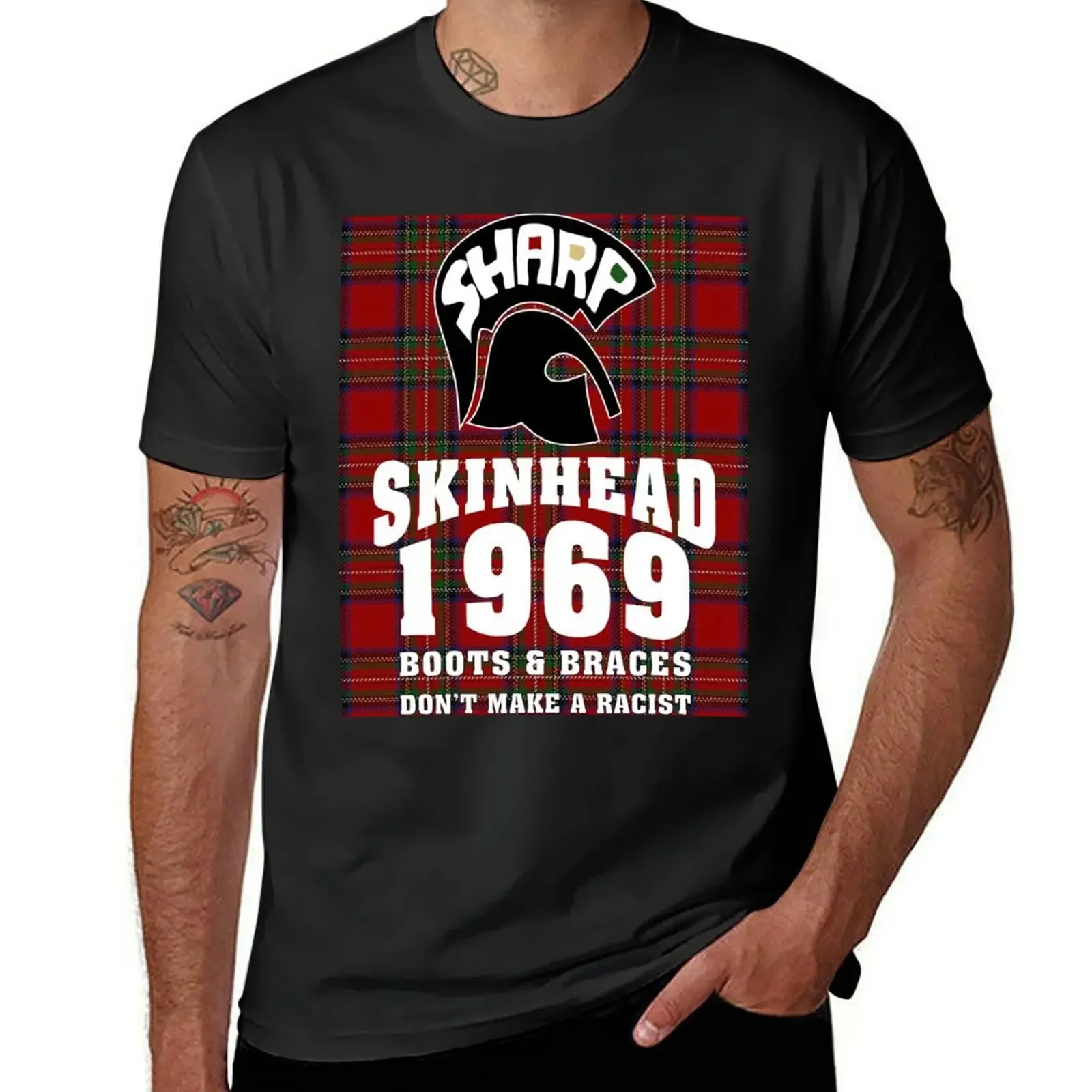 Sharp Skinheads - Tartan T-shirt animal prinfor boys summer top mens t shirts pack