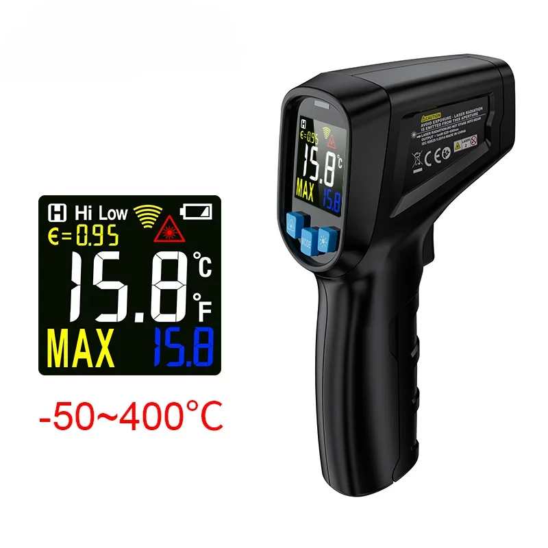 

---digital Pyrometer Pizza Oven BBQ Thermometer LCD Indoor Convenient Temperature Handheld Heat Thermometer Temperature -50~400