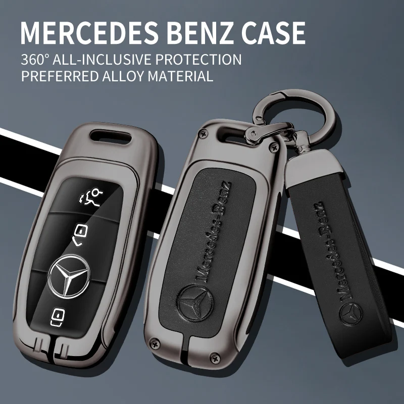 

Zinc Alloy Car Key Case Fob For Mercedes Benz A B C E S G-Class CLA CLS EQA EQB EQC GLA GLB GLC GLE GLS AMG Keychain Accessories