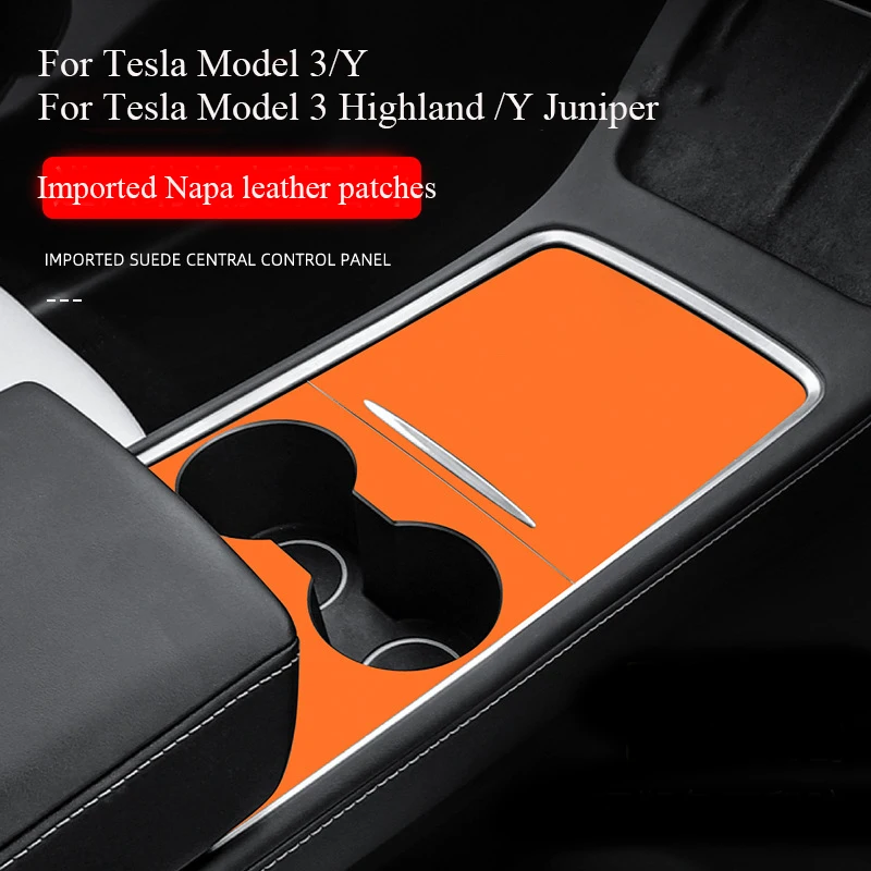 

For Tesla Model 3/Y Y Juniper Alcantara Car Central Console Gear Shifter Panel Modifed Decorative Cover Pad Sheath Shell Sticker