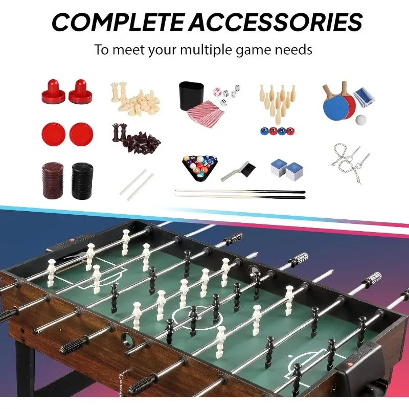 

Многофункциональный стол PEXMOR 10-в-1 для взрослых, комбинированный игровой стол 48 дюймов для комнаты, набор игровых столов для семьи