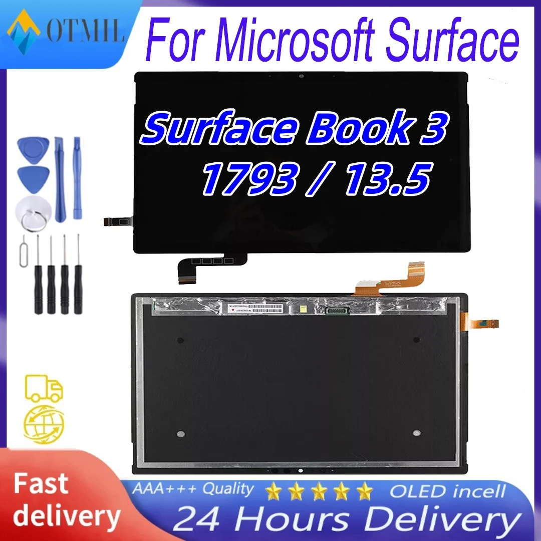 AAA+ Original For Microsoft Surface Book 3 1793 LCD Display Touch Screen Digitizer Assembly 13.5”For Surface Book3 book4 LCD