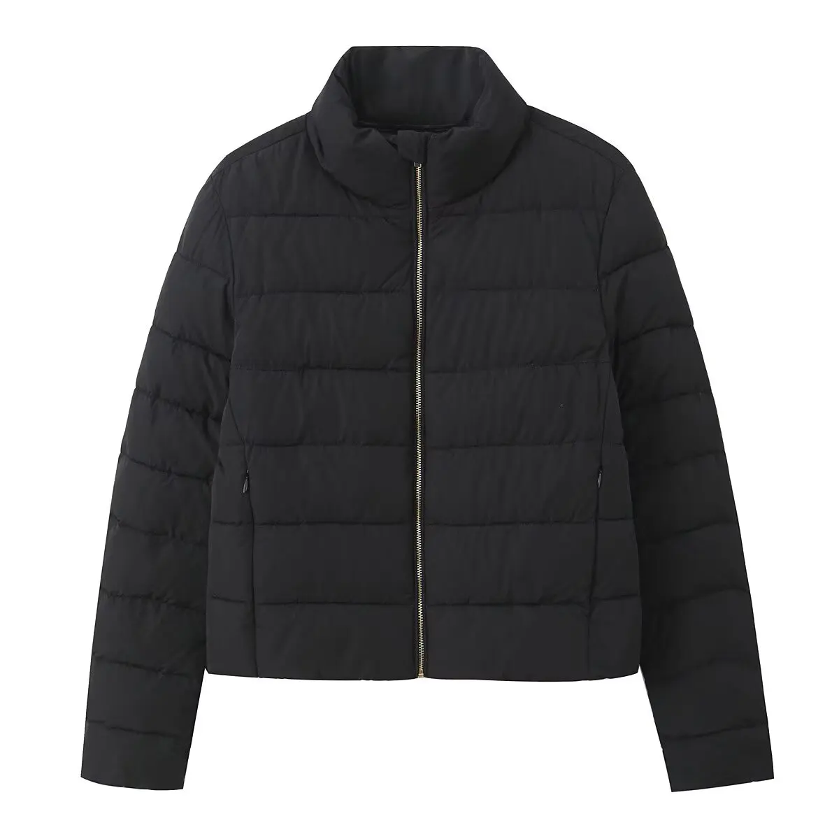 

2025 WOMAN spring new fashion Tongle wind stand collar clip cotton coat chic zipper cotton-padded jacket Outerwear Mujer