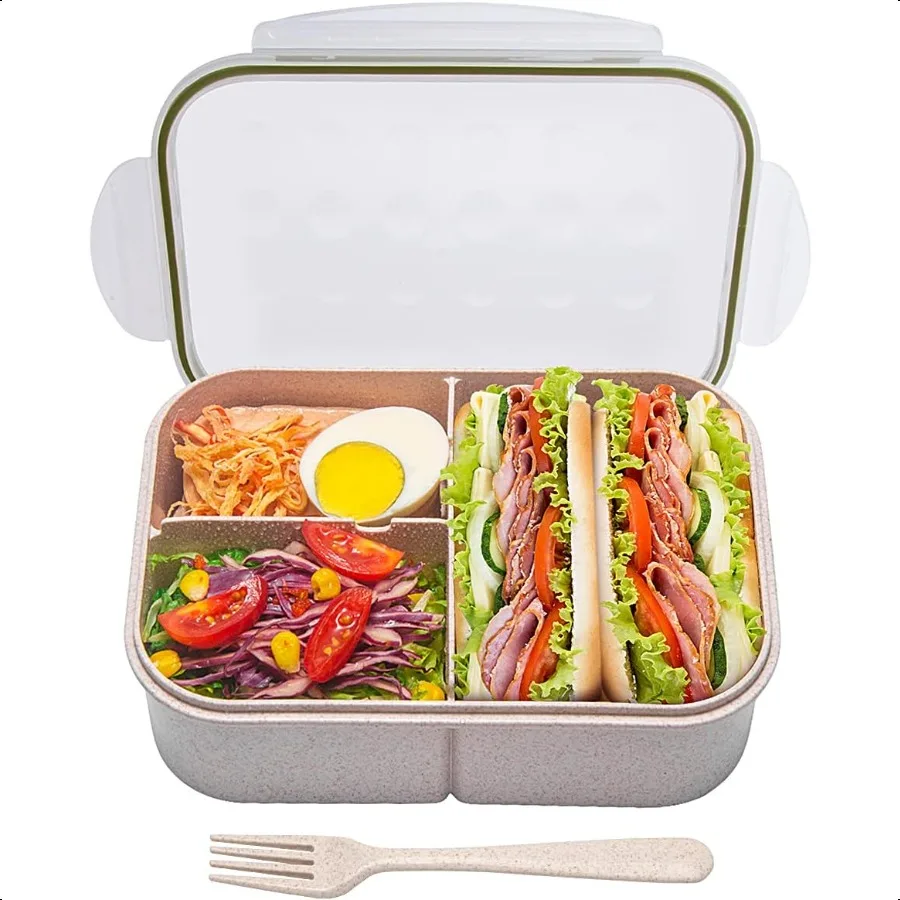 

MISS BIG Bento BoxBento Box Adult Lunch Box Leak Proof Lunch Containers No BPAs and No Chemical Dyes Bento Lunch Box Dishwasher