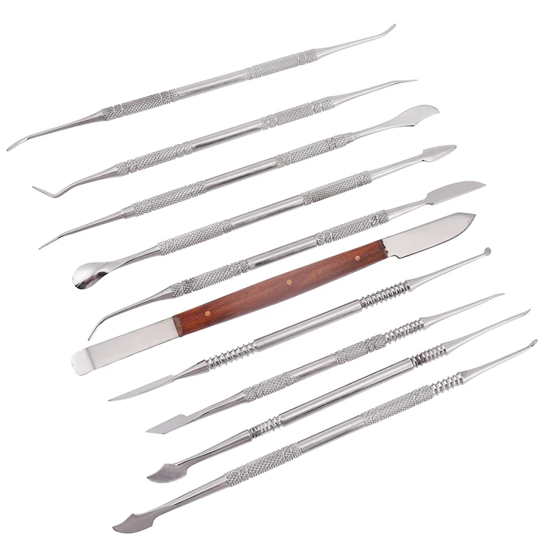 Kit de herramientas para tallar cuchillos de cera Dental, espátula para tallar yeso, cuchillo para cera, práctico instrumento versátil de acero inoxidable