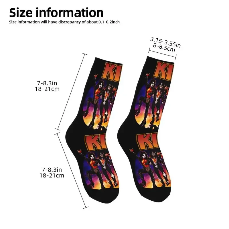 Rock Kiss Band-calcetines de vestir para hombre y mujer, calcetín transpirable con música Heavy Metal, novedad