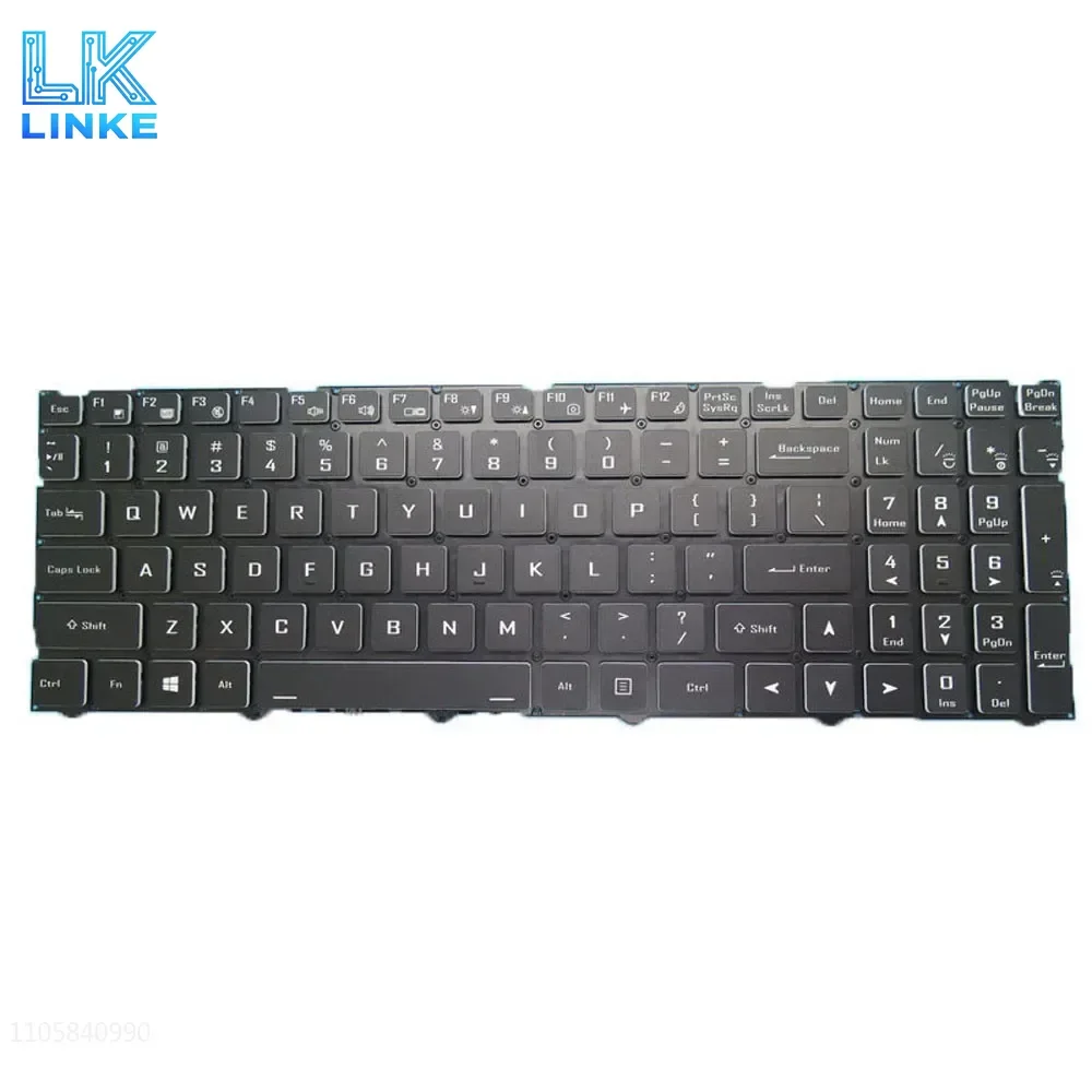 Backlit Keyboard For CLEVO V170PNH/PNHQ/PNJ/PNJQ/PNK/PNKQ/PNP/PNPQ/RNCQ/RNCW/RNDQ/RNDW/RNEQ/RNX United States US Without Frame