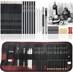 Drawing Pencils Sketch Pencil Art Supplies Set For Adults Beginners Professional Sketching Art Graphite Charcoal Blending Stump