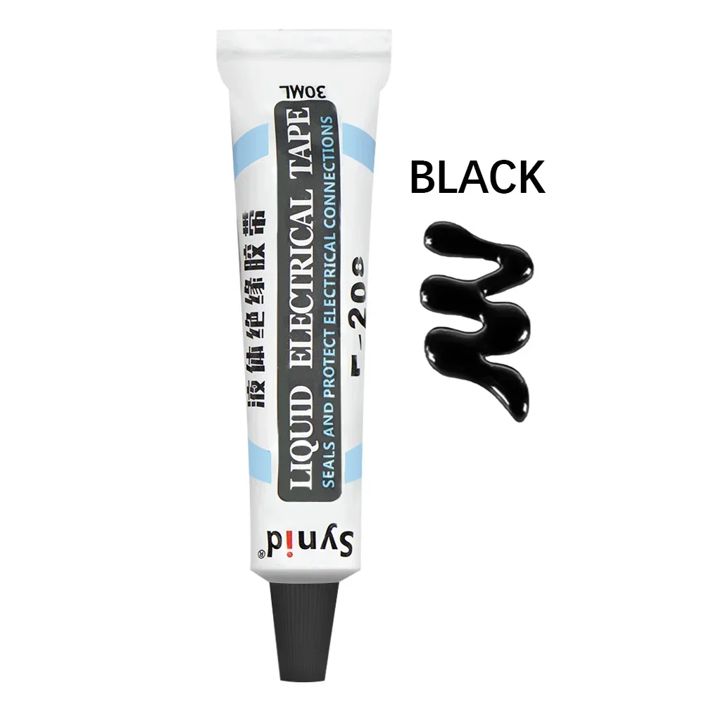 2 Kinds Types Liquid Insulation Electrical Tape Silicone 1 Oz Anti-UV Paste Tube Fast Dry Waterproof Temperature Resistant 30ML